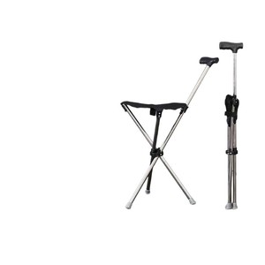 Folding Cane <b>Stool</b> Stainless Steel Lightweight Non Slip <b>Portable</b> Travel Mobility Aid For Elderly Hiking Stick - Product Image 4