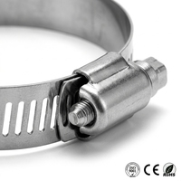 Abrazadera de manguera tipo americano para petróleo y gas W4 de acero inoxidable 304, abrazadera de tubo ajustable con tornillo sin fin, sujetador de petróleo de alta resistencia