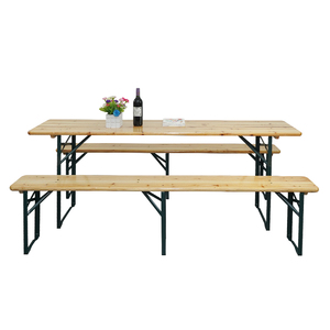 Table de bière en <span class=keywords><strong>bois</strong></span> <span class=keywords><strong>pliable</strong></span> de jardin de pique-nique extérieur de Offre Spéciale 220cm avec 2 bancs pour la vente en gros - Product Image 1