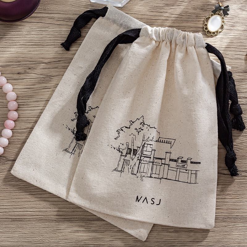 Organic Cotton Canvas Drawstring Pouch with Screen Printed Custom Logo ...