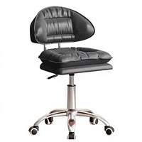 Ensemble de chaise de manucure de luxe en gros avec tabouret roulant en cuir – Mobilier professionnel pour salon de manucure