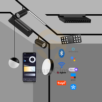 Rail lumineux magnétique LED moderne 15 mm extrêmement fin encastré pour salon, éclairage intelligent pour maison connectée, rails lumineux magnétiques intelligents
