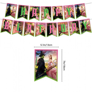 Set Decorazioni per Festa di Compleanno a Tema Magico e Malvagio per Bambini, Striscione di Carta, Bandierine per Torta, Palloncini, Vendita Transfrontaliera - Product Image 2