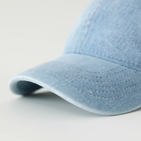 Gorra de Béisbol de Mezclilla Lavada, Estilo Vintage, Color Sólido, Ajustable, con Visera Curva, Unisex, Gorra Tipo Dad Hat, con Logotipo Personalizado Bordado, de Algodón y Mezclilla
