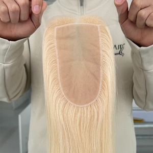 Topper en dentelle HD 3x6 avec base en soie et base en peau, cheveux humains européens, nœuds invisibles, couverture naturelle de la ligne des cheveux pour la perte de cheveux - Product Image 2