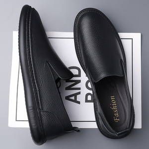 Nuevo Estilo de Zapatos Deportivos Casuales Transpirables de Cuero de Primera Calidad, con Suela de Goma EVA Antideslizante, de Cuero Genuino, Sin Cordones - Product Image 1