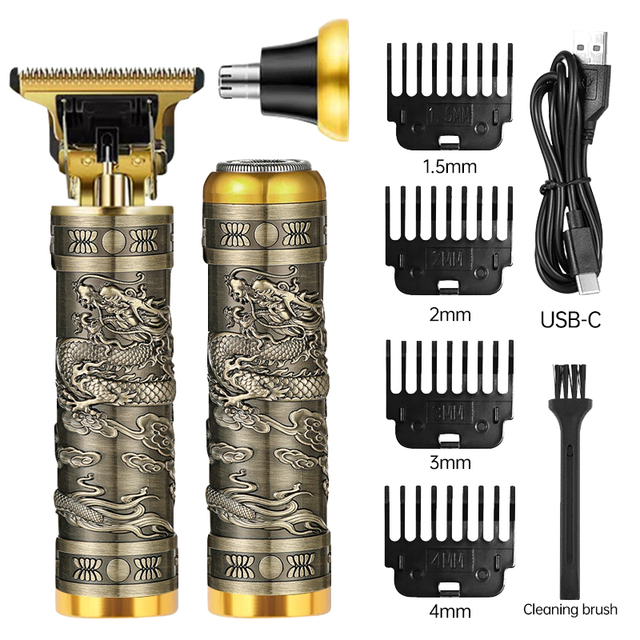 Multifunctional 3 in 1 Mini Cordless USB Rechargeable  for Men Beard Hair Nose Trimmer Metal T-Blade Electric Shaver Machine
