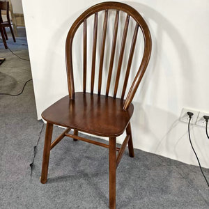 Chaises de salle à manger modernes de luxe en bois massif avec dossier incurvé pour hôtel et usage domestique - Product Image 5
