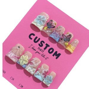 <span class=keywords><strong>Uñas</strong></span> de Pato Hechas a Mano Y2K, Color <span class=keywords><strong>Rosa</strong></span> <span class=keywords><strong>Pastel</strong></span> de Verano, Flor 3D, Mariposa Transparente, Pedrería AB, Perla, <span class=keywords><strong>Uñas</strong></span> de Gel Artesanales de Lujo - Product Image 6