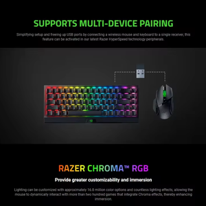 Ratón para Juegos RA-ZER BASILISK V3 X HYPERSPEED con Iluminación RGB, 9 Botones Programables, Conexión Inalámbrica de Modo Dual, Iluminación RGB 9 Pr - Product Image 3