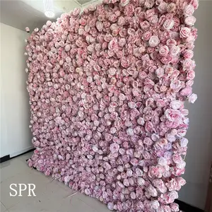 SPR Brautstrauß Deckenblumen-Eventsdekoration Luxus Hochzeit künstliche Kulissen rot rosa Blumen rot rosa Kulisse Wand