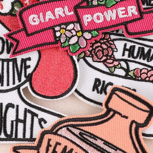 Parche de Tela <span class=keywords><strong>Bordado</strong></span> a Máquina Termoadhesivo al por Mayor, Parche de <span class=keywords><strong>Bordado</strong></span> <span class=keywords><strong>Feminista</strong></span>, Servicio Personalizado Disponible - Product Image 4