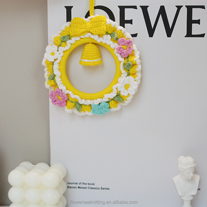 Accesorios colgantes decorativos <span class=keywords><strong>de</strong></span> punto Crochet Lily Valley, espejo retrovisor <span class=keywords><strong>para</strong></span> coche, flores decorativas, plantas, Halloween, Día del Padre - Product Image 2