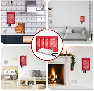 Couverture anti-feu industrielle, couverture ignifuge 1m x 1m <span class=keywords><strong>pour</strong></span> la sécurité des restaurants et des hôtels - Product Image 2