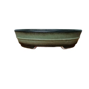 Vaso bonsai cremoso ellittico classico a bocca bassa Yixing bonsai pot - Product Image 1