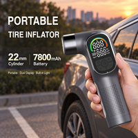 Pompe à air de voiture 12V à gonflage rapide 2026 avec lumière d'urgence, gonfleur de pneus sans fil portable à affichage numérique rechargeable