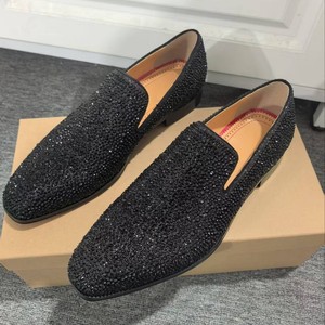 Mocasines Negros de Diseño con Pedrería para Hombre, Nuevos Zapatos de Vestir Formales de Tacón Bajo y Estilo Slip-On de Lujo para Bodas y Fiestas 2026 - Product Image 1