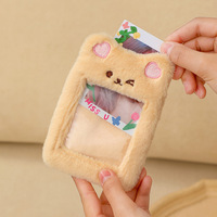Tiger goo — pochette à carte en peluche avec pendentif, dessin animé, pour les étudiants, version coréenne, porte-clé, manches