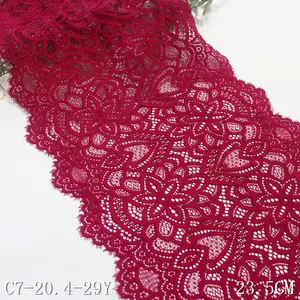 Wholesale 23cm eyelash lace red fashion design lace french stretch lace trim for underwear