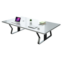 Table de conférence blanche minimaliste et pratique pour plusieurs personnes Escritorio Mesa De Escritrio Table de bureau