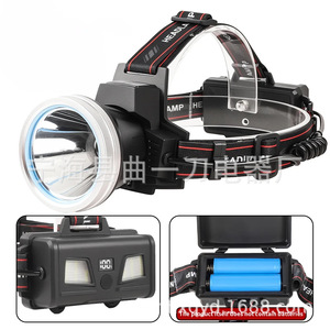 Lampe frontale LED tactique rechargeable avec batterie, lumière rouge haute intensité et affichage de la puissance - Product Image 3