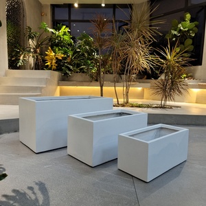 Ensemble de pots de fleurs géants légers et résistants pour la décoration extérieure du jardin à domicile, nouveauté, grand carré, vente d'usine, utilisation au sol - Product Image 3