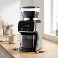 Moulin à café conique numérique à commande tactile pour barista à domicile, capacité de 2 à 12 tasses, machine à moudre quantitative, base antidérapante, facile à nettoyer