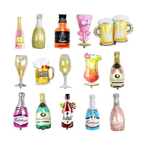 Set de Globos de Aluminio con Forma de Botella de Champán Gigante y Copa - Perfecto para Decoraciones de Cumpleaños, Bodas y Fiestas - Product Image 1