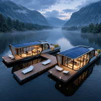 FH23 23 ㎡   Maison-bateau capsule 2 chambres, 1 salle de bain, pour 2 à 4 personnes, sur l'eau, pour attraction touristique, station balnéaire ou usage privé.