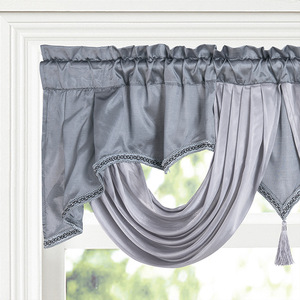 Voilage ondulé pour fenêtre, draperie décorative, rideaux de luxe pour salon avec cantonnière pour <span class=keywords><strong>baie</strong></span> vitrée - Product Image 2