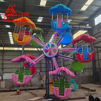 Manèges de parc d'attractions intérieur/extérieur pour enfants, double face, 10/12 places, jeu de fête foraine, mini-grande roue en métal, certifiée CE, LED RGB