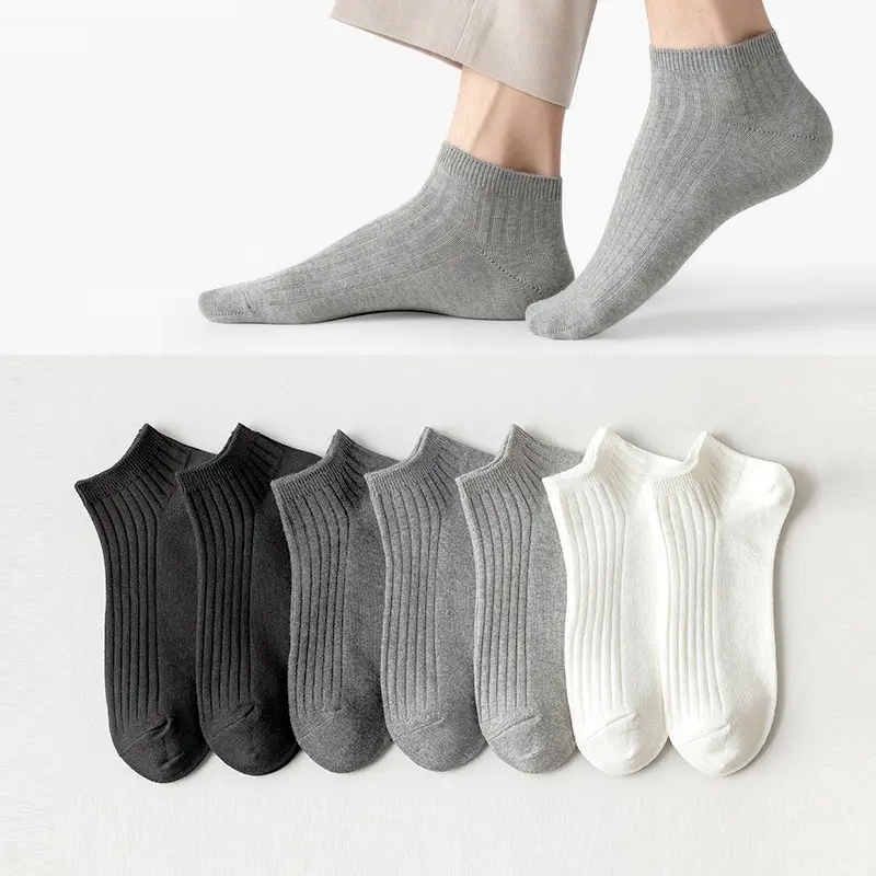 Wholesale High Quality Business Socks Unisex Short No Show Ankle Length Low Cut White Gray Black Men Socks