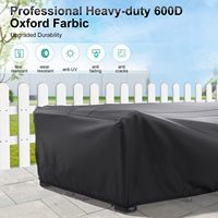 Housse de protection robuste pour mobilier de patio en forme de L de 108 pouces, en tissu Oxford 600D, imperméable, anti-UV, coupe-vent, pour canapé de jardin extérieur