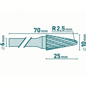 8703784 EXTOL Ball <strong>Nose</strong> 65Hrc Solid Hrc 65 Carbide <strong>End</strong> <strong>Mill</strong> Conical 14 <strong>Rounded</strong> Carbide Cutter - Product Image 3