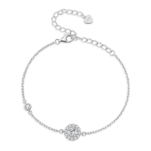 Nhà Máy Bán buôn cảm hứng Vòng đeo tay 925 sterling Silver đồ trang sức mỹ thăng hoa 0.5ct moissanite Vòng đeo tay cho phụ nữ - Product Image 1