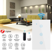 ZigBee interrupteur mural tactile intelligent 1/2/3/4 Gang fil neutre 100v 240v US/AU Alexa Google commutateurs à distance domotique intelligents
