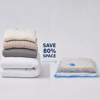 Ensemble de sacs de rangement sous vide personnalisables de haute qualité avec pompe pour literie et vêtements, en matériau PA+PE, pour armoire