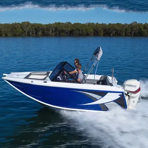 新现款彩色喷射铝船渔船全顶篷销售
