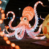 Lanterne géante LED en forme de pieuvre, lanterne du festival de Zigong, lumière étanche à motif animal marin pour la décoration d'événements de parcs d'attractions