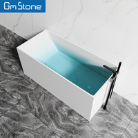 Baignoire autoportante de luxe personnalisée en pierre artificielle, moderne, avec fonction bain à remous, pour hôtels et villas
