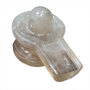 Cuarzo natural tallado en forma de Shiv Ling, piedra preciosa pulida redonda para la fabricación de joyas. - Product Image 1