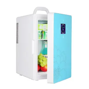16L 220 V 12 V 듀얼 코어 LCD 디스플레이 미니 자동차 냉장고 ABS 다기능 홈 쿨러 냉동고 따뜻한 휴대용 자동 냉장고