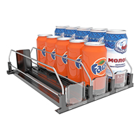 Distributeur automatique réglable d'affichage de poussée de boisson Organisateur de canette de soda Poussoir de boisson Support de supermarché