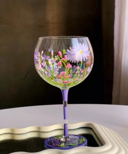 Top qualité peinture à la main verre à vin <span class=keywords><strong>gobelet</strong></span> <span class=keywords><strong>dessin</strong></span> à la main Gin Tonic verres Gin verre à boire tasse - Product Image 5