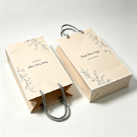 Sac cadeau en papier écologique de luxe recyclable avec poignée en corde de coton et ruban pour emballage de bougies, imperméable et réutilisable