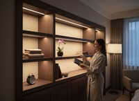 Éclairage de meuble encastré à LED avec profilé et diffuseur en PC pour armoire, bibliothèque, mobilier YB1018-42-1