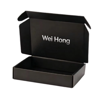 Boîtes en carton ondulé noir avec logo personnalisé, boîtes d'expédition pour petites entreprises, pour l'envoi de cadeaux et l'emballage de boîtes en papier