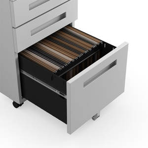 ตู้เก็บเอกสารแบบมีล้อเลื่อน 3 ลิ้นชัก ขนาดเล็ก สำหรับวางใต้โต๊ะ พร้อมกุญแจล็อค เหมาะสำหรับเก็บเอกสารขนาด A4 - Product Image 4