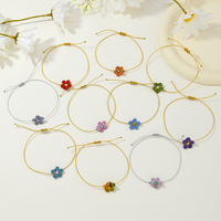 Pulsera de Cuerda con Flores Hechas a Mano, Simple y Linda, Venta Caliente 2026, Macramé Colorido de Primavera, Joyería de Amistad con Flores para Uso Diario, Regalo