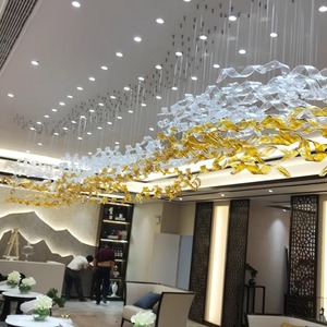 Liyu Twisted Leaf Hanging <b>Ceiling</b> Decor <b>Light</b> 1x1x1m LED Hotel Guesthouse Chandelier Pendant Lighting - Product Image 2